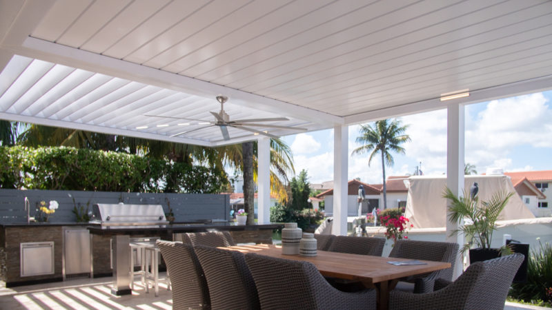 Covered outdoor kitchen