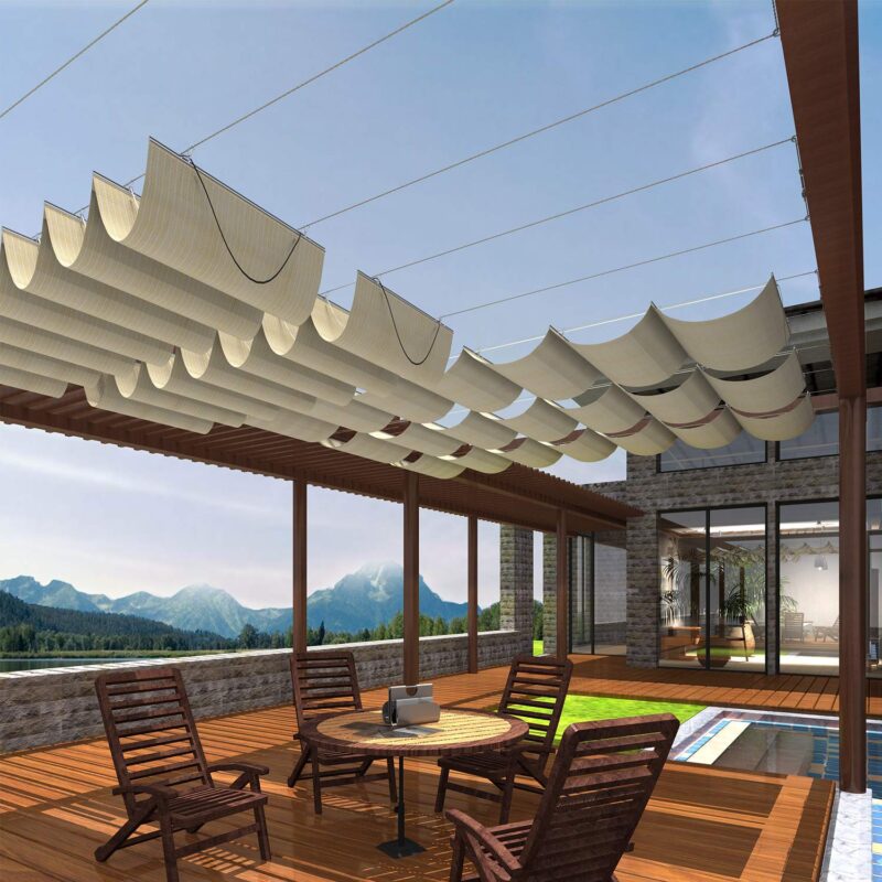 Retractable roof pergola