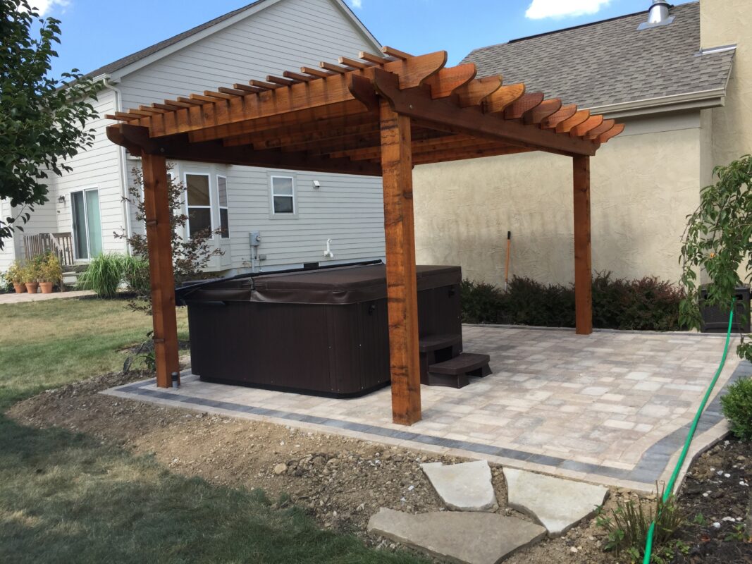 Wooden pergola roof